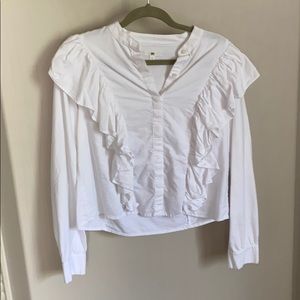 Fancy button down work top 100% cotton